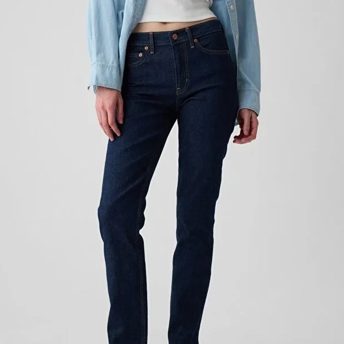 Women’s Navy Blue Mid Rise Vintage Slim Jeans