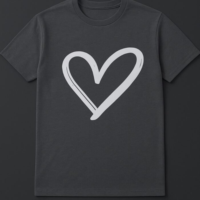 Stylish Black Heart T-Shirt – Trendy Casual Wear for Men & Women